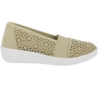 Doctor Cutillas Mocasines para Mujer 38474 Troquelado Flores de la Talla 40 en Color Platino