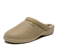 DOCTOR CUTILLAS, mod. 21730, Zapatilla andar por casa mujer, horma ancha y con cuña, tejido adaptable color beige (Beige, numeric_40)