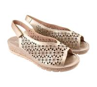 DOCTOR CUTILLAS - Sandalia de piel,destalonada,tira adhesiva,adherente al tobillo,calada de rejilla,dedos fuera para: Mujer color: PICO talla:39