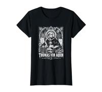 Doctor De Luz Thomas Von Aquin Sabiduría Católica Camiseta gráfica económica, Mujer, Negro, S