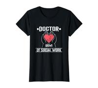 Doctor en Trabajo Social Trabajo Social Familiar Camiseta gráfica económica, Mujer, Negro, XS