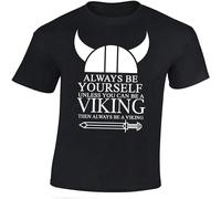 Doctor Li Always Be Yourself Viking Ragnar Valhalla Odin Funny Top Unisex 100% Cotton Short-Sleeve T-Shirts Black XXXL