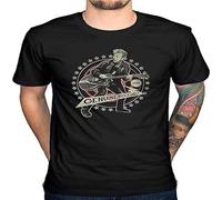 Doctor Li Brian Setzer Genuine Rockabilly Crew Neck Unisex Short Sleeve T-Shirt, Negro , L