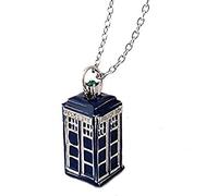 Doctor Who Police Box Blue Tardis Collar Colgante Vintage Unisex