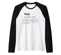 Doctorado Divertido Diccionario Definición Doctorado Estudiante Graduación Camiseta Manga Raglan