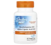 Doctor's Best - Benfotiamine + Alpha Lipoic Acid 150 mg / 300 mg - 60 cápsulas vegetarianas