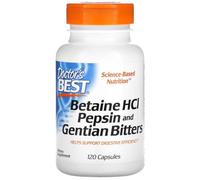 Doctor's Best - Betaína HCl Pepsina & Genciana | Apoyo Digestivo Eficaz - 120 cápsulas