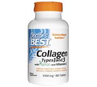 Doctor's Best Colágeno Tipos 1 y 3 con Peptan y Vitamina C 1000 mg - 180 Tabletas