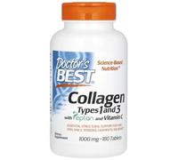 Doctor's Best - Colágeno Tipos 1 y 3 con Peptan y Vitamina C | Apoyo para la salud de la piel y las articulaciones - 1000 mg - 180 tabletas