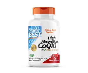 Doctors Best - CoQ10 de alta absorción 400 mg, 180 cápsulas vegetales