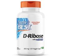 Doctor's Best, D-Ribose, 850mg, Alta Dosificación, 120 Cápsulas veganas, Testado en Laboratorio, Sin Gluten, Sin Soja, Vegetariano, No GMO