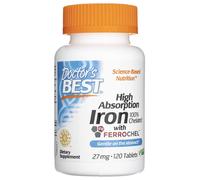 Doctor's Best Hierro de Alta Absorción con Ferrochel 27 mg - 120 Tabletas