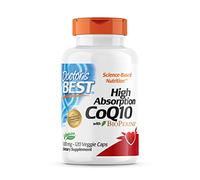 Doctor's Best, High Absorption CoQ10 (CoQ10 de Alta Absorción con Bioperina), 100mg, 120 Cápsulas vegetales, Coenzima Q10, Probada en Laboratorio, Sin Gluten, no GMO