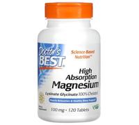 Doctor's Best - Magnesio de Alta Absorción | 100 mg - 120 tabletas