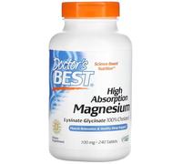 Doctor's Best - Magnesio de Alta Absorción | Suplemento de 100mg para apoyo muscular y nervioso - 240 tabletas
