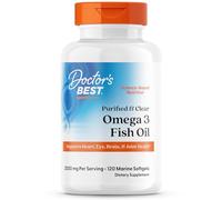 Doctor's Best Purified & Clear Omega 3 Fish Oil with Goldenomega, 1,000 mg, 120 Marine Softgels