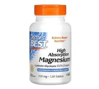 Doctor's Best Suplemento de Magnesio de Alta Absorción, 100mg - para Bienestar y Salud, 120 tabletas