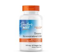 Doctor's Best, Trans-Resveratrol 100 con ResVinol, 100mg, 60 Cápsulas veganas, Probado en Laboratorio, Sin Gluten, Sin Soja, Vegetariano