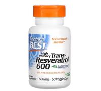Doctor's Best Trans-Resveratrol 600, 600mg - 60 cápsulas vegetarianas