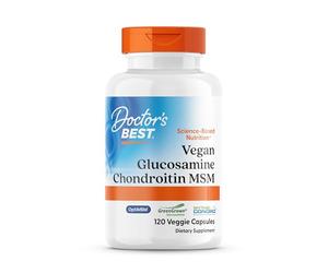 Doctor's Best, Vegan Glucosamine Chondroitin MSM, Alta Dosificación, 120 Cápsulas veganas, Testado en Laboratorio, Sin Gluten, Vegetariano, Sin Soja, Sin OGM