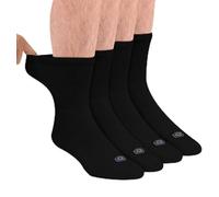 Doctor's Choice Diabetic Socks for Men, Seamless Crew Socks with Non-Binding Top, Provides Extra Comfort for Gout, 4-Pairs, Black, Large, Size 10-13