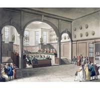 Doctors' Commons. Circa 1808. Después de un trabajo de August Pugin y Thomas Rowlandson en el Microcosmos de Londres publicado en tres volúmenes entre 1808 y 1810 por Rudolph Ackermann. Pugin fue el