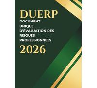 Document Unique de l'Évaluation des Risques Professionnels 2026 - DUERP: registre pré-rempli - Obligatoire dès le 1er salarié - spécial entreprise, Format A4 - 70 pages - Édition 2026
