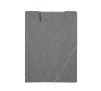 Documentos en cuero Carpeta multifuncional A4 for conferencias, papelería empresarial, carpetas de archivos contratos cuero, documentos viaje para Oficina(Grey)