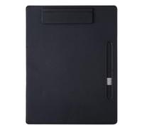Documentos en cuero Carpeta multifuncional A4 for conferencias, papelería empresarial, carpetas de archivos contratos cuero, documentos viaje para Oficina(Black)