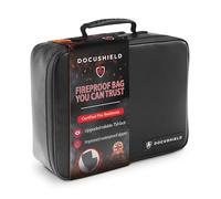DocuShield Bolsa de documentos ignífuga y resistente al agua, caja ligera y portátil con separadores y bolsillos para almacenamiento de archivos importantes, marca del Reino Unido, tela de fibra de
