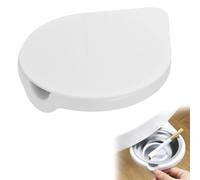 DODAMOUR Ceniceros para fumadores, cenicero oculto de acero inoxidable con cubierta, bandejas de cenicero resistentes al viento para interiores debajo del escritorio de oficina en casa (blanco)