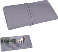 DODAMOUR Estuche para brochas de maquillaje con cuenco limpiador de brochas de maquillaje, 26 ranuras, soporte portátil para brochas de maquillaje de viaje, bolsa de almacenamiento impermeable para