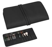 DODAMOUR Estuche para brochas de maquillaje con cuenco limpiador de brochas de maquillaje de silicona, 26 ranuras, soporte portátil para brochas de maquillaje de viaje, impermeable, bolsa de