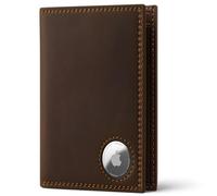 DODENSHA Cartera para hombre con compartimento Airtag y protección RFID, 100% piel auténtica, con compartimento XL para monedas para 20 monedas, Smart Wallet para 13 tarjetas en caja de regalo