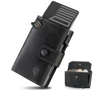 DODENSHA Slim Wallet mit XL-Münzfach | Herren Geldbörse mit Knopf | Wallets for Men | Portmonee Herren mit Ticket Fach | Pop-up Kreditkartenetui Geldbeute für 7-9 Karten | RFID Schutz, gris, XL