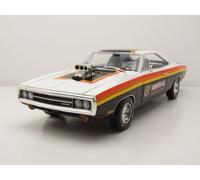 Dodge Cargador 1970 Negro Blanco Armor All Con Blown Motor 1:18 Greenlight