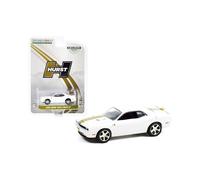 Dodge Challenger R/T HEMI 2009, blanco con franjas doradas, edici n Hurst Performance, exclusivo para aficionados, modelo de coche fundido a pres