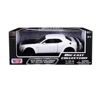 Dodge Challenger SRT Hellcat 2018, carrocer a ancha, blanco con capota negra, modelo de coche fundido a presi n a escala 1/24 de Motormax 79350