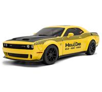 Solido Dodge Challenger NYC Hellcab - Coche Muscle de Estados Unidos, diseño de Taxi, diseño gráfico de Tablero de ajedrez, capó y alerón Negro, Modelo Diecast Amarillo, 1:18