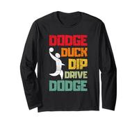 Dodge Duck Dip Dive Dodge Funny Dodgeball Player Men Women Manga Larga