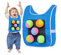 Dodgeball Target - Chaleco de juego para niños, 30 x 43 cm, chaleco de tela Oxford, juguete interactivo para padres e hijos con pelotas de forro polar suave, juego deportivo para interiores y