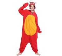 Dodheah Unisex Cangrejo Pijama Halloween Adulto Onesie Disfraces de Animales Monos de Navidad Ropa de Dormir Rojo XL