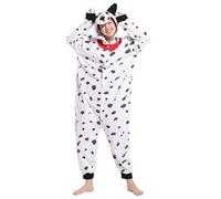 Dodheah Unisex Dalmatians Pijama Adulto Onesie Halloween Animal Cosplay Costume Mono de Navidad Ropa de Dormir Blanco S