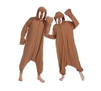 Dodheah Unisex Pijama Morsa Pijama de Adulto Halloween Animal Cosplay Disfraz Navidad Mono de Una Pieza Ropa de Dormir Marrón XL
