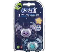 Dodie Chupete Anatómico Noche Silicona +18 M 2 uds