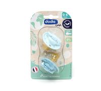 Dodie Gaia Pack Chupetes Redonda Goma 0-6m Azul 2uds