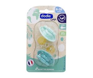 Dodie Gaia Pack Chupetes Redonda Goma 6-36m Azul 2uds