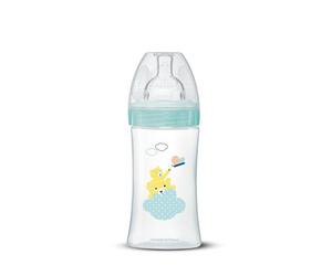 Dodie Sensation+ - Biberón, anticólicos, 270 ml, con tetina plana y flujo 2, de 0 a 6 de edad, infantil, de aire, verde