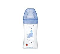 Dodie Sensation+ - Biberón, anticólicos, 270 ml, de 0 a 6 meses de edad, con tetina plana, de mar