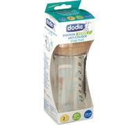 Dodie Biberón de vidrio Sensation 270 ml 0-6 meses Anticólicos Tetina flujo 2 Ciervo beige